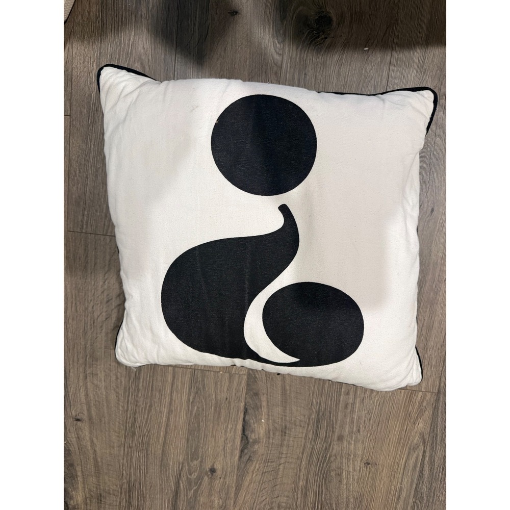 Kate Spade Throw Pillow Unisex OS White Black Good Abstract Graphic Modern Art